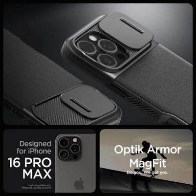 Чехол Optik Armor MagSafe для iPhone 16 Pro Max черный