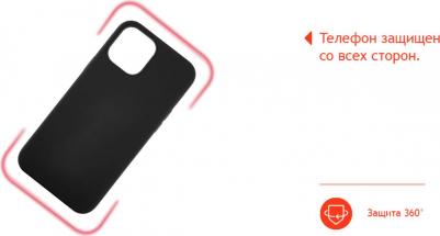 Чехол Touch Case for iPhone 12 (Liquid Silicone) Black – фото 6