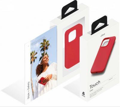 Чехол защитный Touch Case для iPhone 14, силикон, софт-тач, красный – фото 4