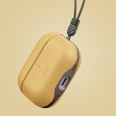 Чехол для Airpods Pro 2 Lyden DS Leatherette with handstrap Canary Yellow / Flint Grey – фото 3