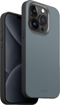 Чехол для iPhone 15 Pro Lyden из экокожи с MagSafe синий/черный