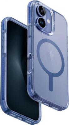 Чехол для iPhone 16 Combat Magsafe с усиленной защитой углов, clear blue