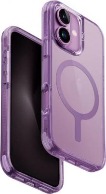 Чехол для iPhone 16 Combat Magsafe с усиленной защитой углов, clear purple