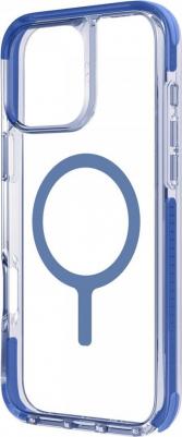 Чехол для iPhone 16 Plus Combat с усиленной защитой углов и Magsafe, Clear Blue – фото 2