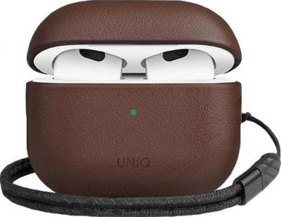 Чехол Terra Genuine Leather with wrist strap для AirPods 3 -TERBWN), коричневый