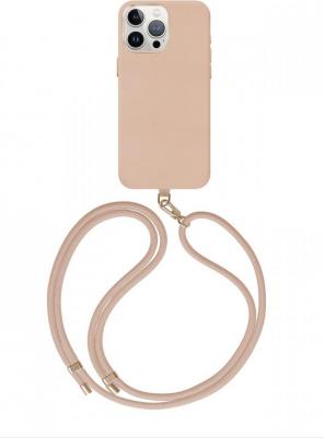 Защитный чехол Coehl Muse Leatherette MagSafe для iPhone 15 Pro с ремешком Dusty Nude