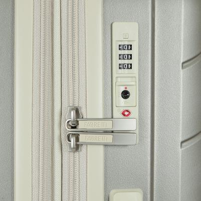 Чемодан 48 литров из пластика бежевый (EN1020-20-13) – фото 4