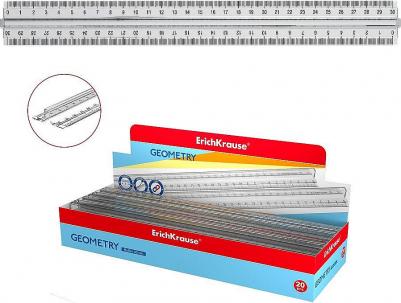 Линейка пластиковая "Clear", с держателем, 30 см, прозрачный 4630073355118 – фото 2