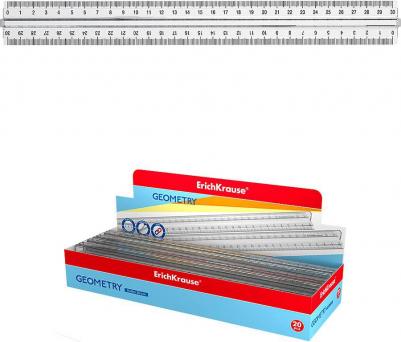 Линейка пластиковая "Clear", с держателем, 30 см, прозрачный 4630073355118