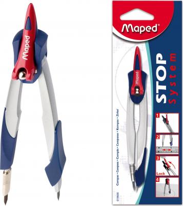 Циркуль "Stop System", 130 мм, металлический, грифель 2 мм, блистер, 019600 – фото 1