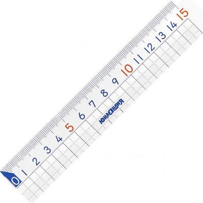 Линейка пластик 15 см "ШКОЛЬНАЯ", прозрачная, европодвес, 210734