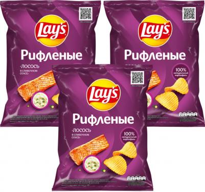 Чипсы Рифленые Лосось в сливочном соусе 140г