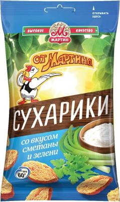 Сухарики пшенично-кукурузные со вкусом сметаны и зелени, 60 г – фото 1