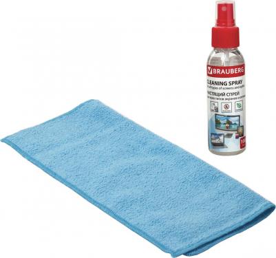 Чистящий набор для экранов салфетка + спрей 100мл