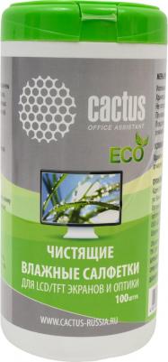 Салфетки CS-T1001E для экранов и оптики туба 100шт влажных