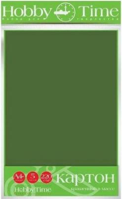 Картон крашенный в массе А4 5Л, 220 Г/КВ.М, темно-зеленый