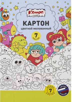 Картон цветной Класс Миники (А4, 7 листов, 7 цветов, мелованный) – фото 4