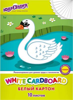 Картон белый А4 немелованный 10 листов в папке