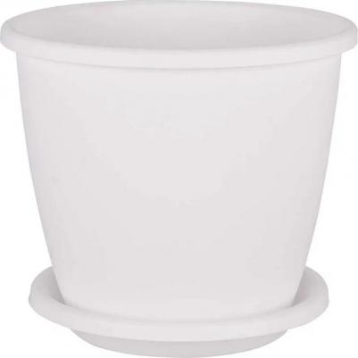 Цветочный горшок Афина с поддоном 5,5 л белый – фото 1