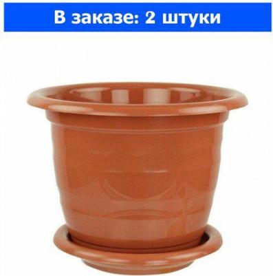 Цветочный горшок Виола М1535 5 л коричневый 1 шт – фото 6