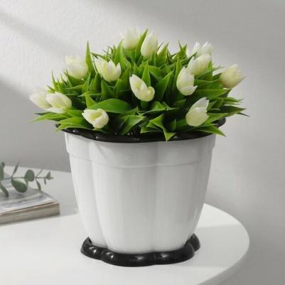 Цветочный горшок Восторг М1234 1,5 л белый 1 шт