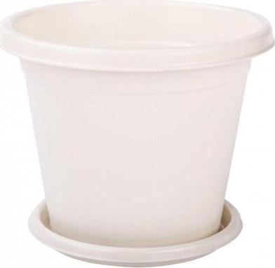 Эконом горшок с поддоном 10л d40 h30см белый /18 – фото 1