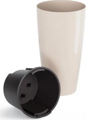 Кашпо для цветов Рондо 32x32x56 см v35 л пластик бежевый – фото 1