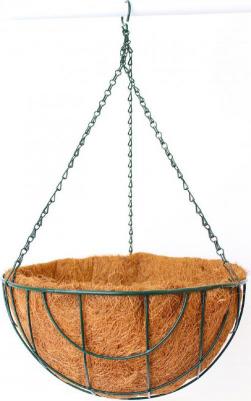 Кашпо металлическое подвесное с вкладышем из коковиты Сфера, d35 см 4167302 – фото 2