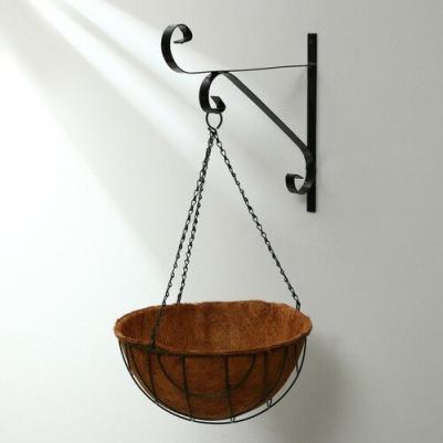 Кашпо металлическое подвесное с вкладышем из коковиты Сфера, d35 см 4167302 – фото 5