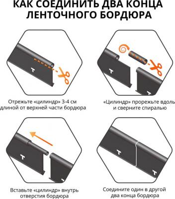Бордюр садовый пластиковый Country коричневый, с отверстиями – фото 1