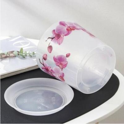 Цветочное кашпо Деко с подставкой M3106OW 2,4 л белая орхидея 1 шт – фото 7