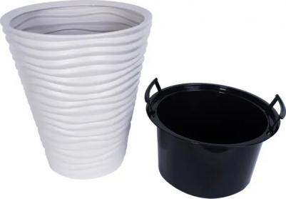 Цветочное кашпо со вставкой дюна 4421662 19,5 л кремовый 1 шт – фото 6