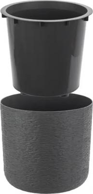 Цветочное кашпо со вставкой М 3201 24 л графитовый 1 шт – фото 1