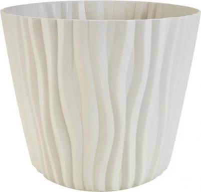 Цветочное кашпо Волна с вкладышем M3190K-P 8 л кремовый 1 шт