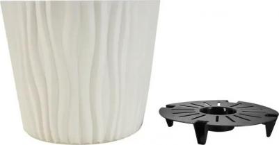 Цветочное кашпо Волна с вкладышем M3190K-P 8 л кремовый 1 шт – фото 1