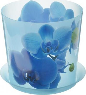 Горшок для орхидей с поддоном "Деко", 2,4 л, цвет голубой – фото 2