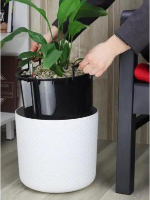 Кашпо для цветов Фасет ?28 h25.5 см v13.5 л с автополивом полипропилен белый – фото 6