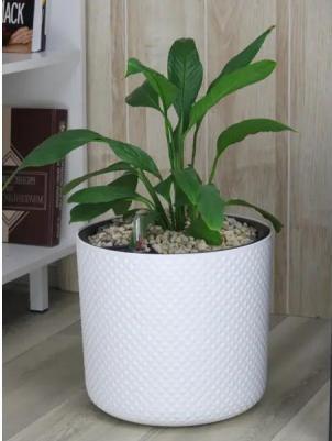 Кашпо для цветов Фасет ?28 h25.5 см v13.5 л с автополивом полипропилен белый – фото 7