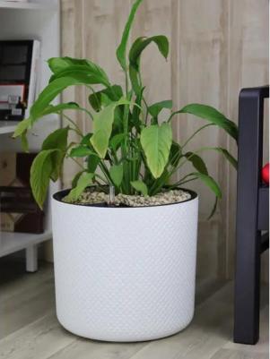 Кашпо для цветов Фасет ?36 h33 см v29 л с автополивом полипропилен белый – фото 3