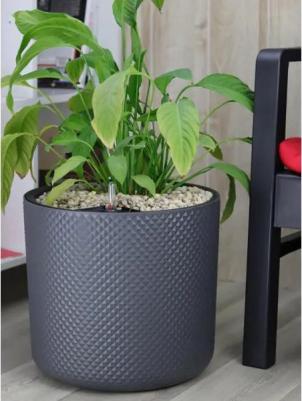 Кашпо для цветов Фасет ?36 h33 см v29 л с автополивом полипропилен графитовый – фото 5