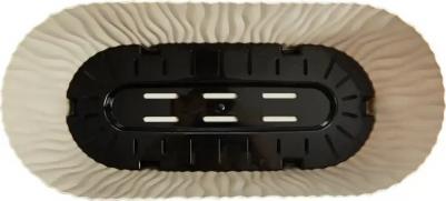 Кашпо для цветов / Идея Волна овальное с вкладышем полипропилен кремовый 4.2л – фото 1