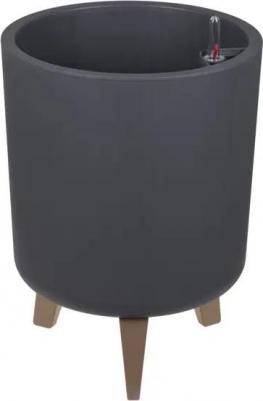 Кашпо Флориан М 3159 высокое, на ножках, с автополивом, графитовое, d 300 мм, 19 л