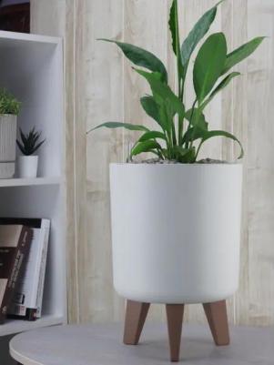 Кашпо Флориан высокое, с автополивом, белое, d 250 мм, 11 л, М 3157 – фото 7