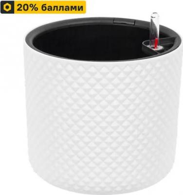 Кашпо М 3237 с вставкой и с автополивом Белый