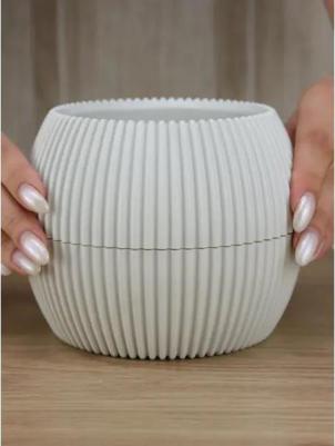 Кашпо ПИКАНТО D115 мм, 0,35 л, белый ротанг, М 3211 – фото 3