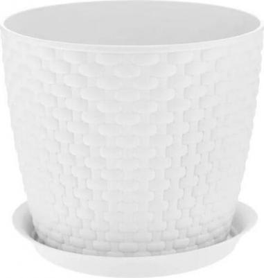 Кашпо Ротанг белое 18 см – фото 2