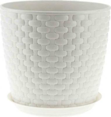 Кашпо Ротанг белое 18 см – фото 5