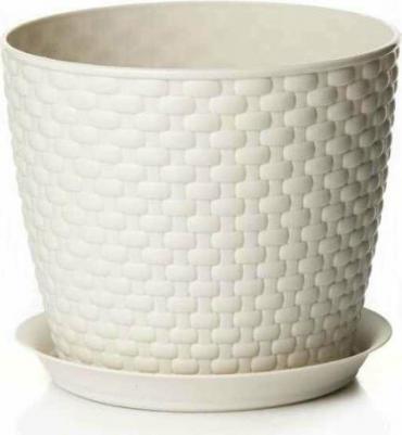 Кашпо Ротанг белое 18 см – фото 11