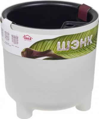 Кашпо Шэнк со вставкой, с автополивом, белое, d 275 мм, 13,5 л, М 3243 – фото 9