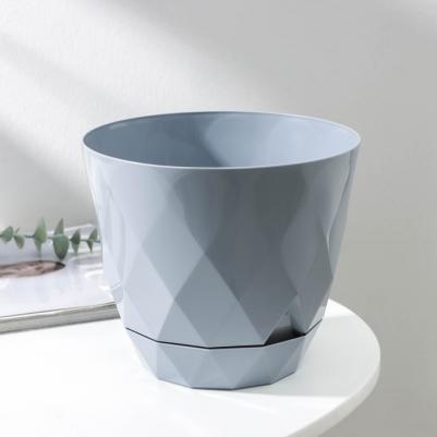 Цветочный горшок с поддоном laurel 9073789 2,3 л серый 1 шт – фото 3